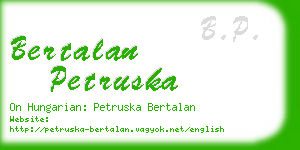 bertalan petruska business card